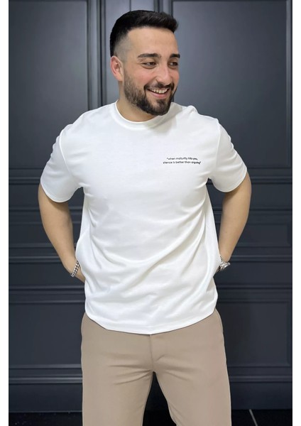 Erkek Yazı Baskılı Tişört P-00015982 fiyatları