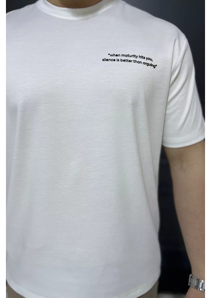 Erkek Yazı Baskılı Tişört P-00015982 modelleri