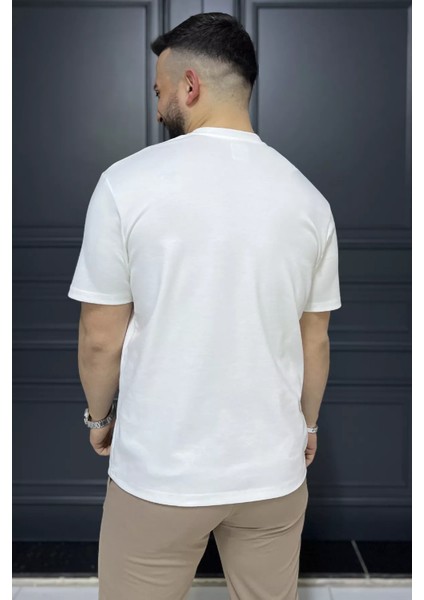 Erkek Yazı Baskılı Tişört P-00015982 fırsatları