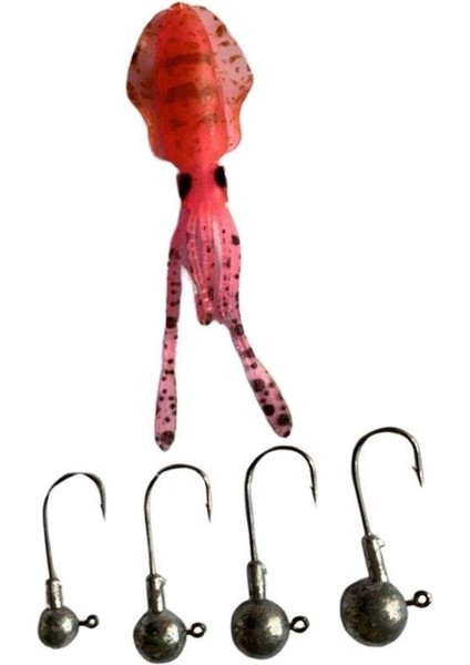 Aqua Salty Enzo Soft Swim Calamari 95MM + Jig Head