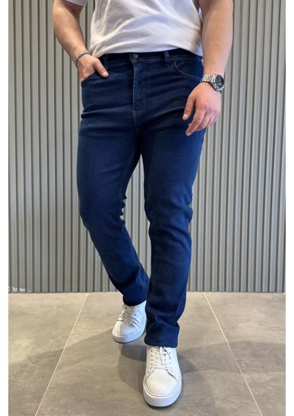Erkek Fermuarlı Likralı Jean Kot Pantolon P-00015853