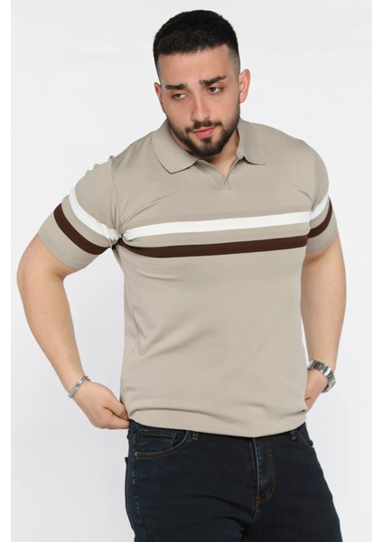 Erkek Polo Yaka Çizgi Desenli Triko Tişört P-00015863 fiyatları