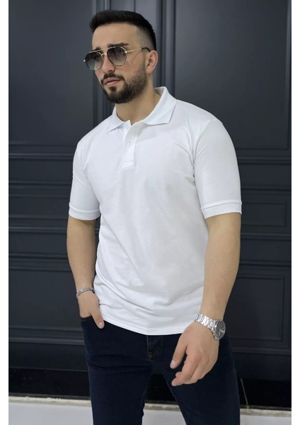 Polo Yaka Yarım Düğmeli Erkek Tişört P-00015850