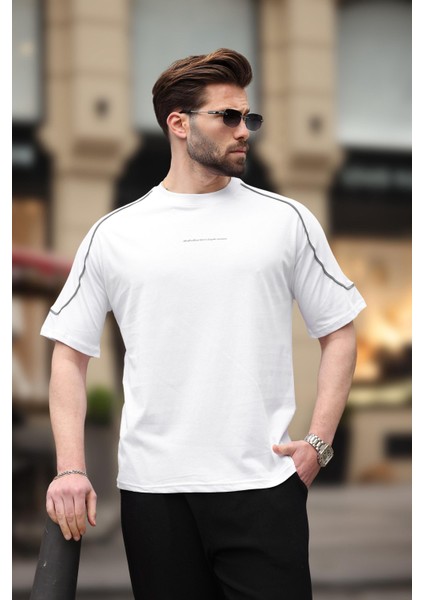 Beyaz Bisiklet Yaka Basic Tişört E7132 modelleri