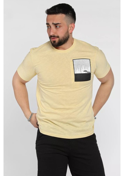 Baskılı Bisiklet Yaka Erkek Tişört P-00015986 fiyatları