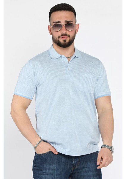 Erkek Polo Yaka Yarım Düğmeli Cepli Tişört P-00015988