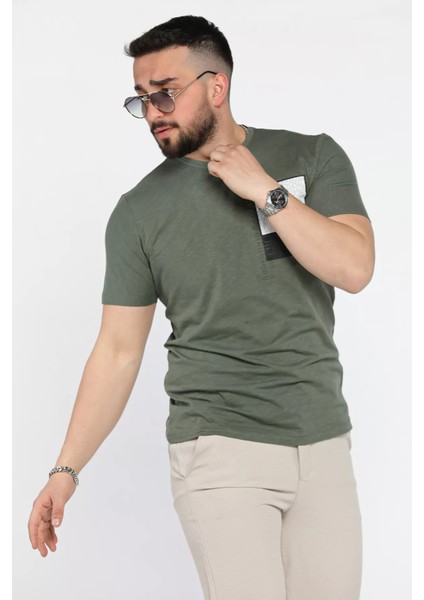 Baskılı Bisiklet Yaka Erkek Tişört P-00015986 fiyatları