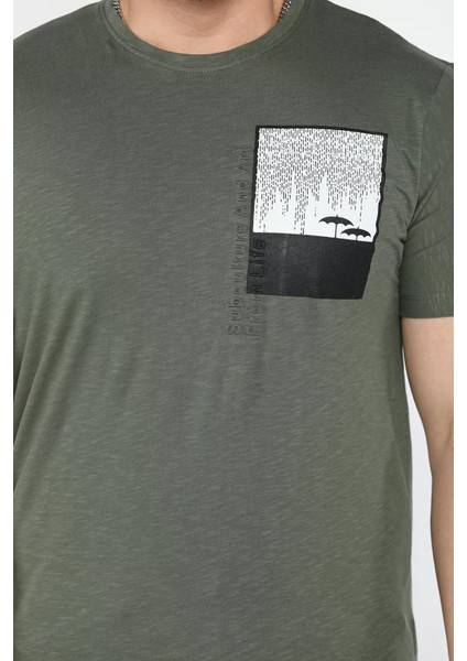 Baskılı Bisiklet Yaka Erkek Tişört P-00015986 fırsatları