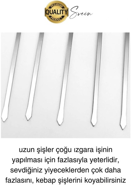3 Adet 40 cm Premium Paslanmaz Çelik Saplı Izgara Şişleri Et Tavuk Barbekü Kebap Mangal Adana Urfa indirimleri