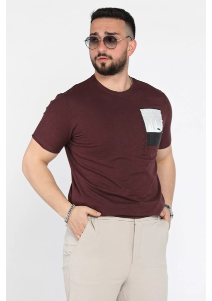 Baskılı Bisiklet Yaka Erkek Tişört P-00015986