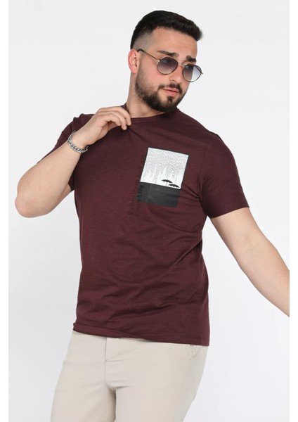 Baskılı Bisiklet Yaka Erkek Tişört P-00015986 fiyatları