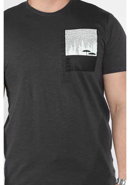 Baskılı Bisiklet Yaka Erkek Tişört P-00015986 fırsatları