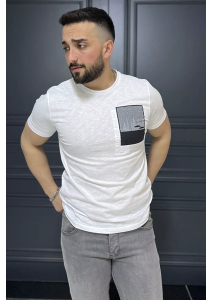 Baskılı Bisiklet Yaka Erkek Tişört P-00015986 fiyatları