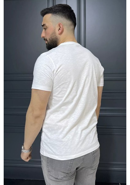 Baskılı Bisiklet Yaka Erkek Tişört P-00015986 modelleri