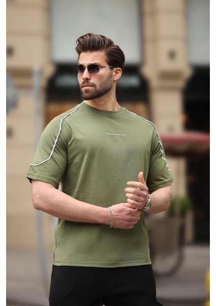 Haki Bisiklet Yaka Basic Tişört E7132 modelleri