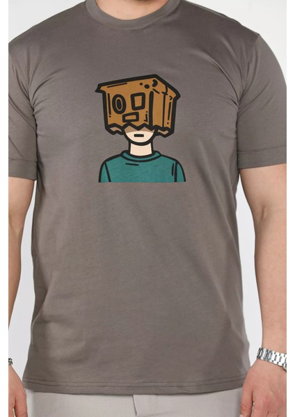 Bisiklet Yaka Kol Katlamalı Baskılı Erkek Tişört P-00015993 modelleri