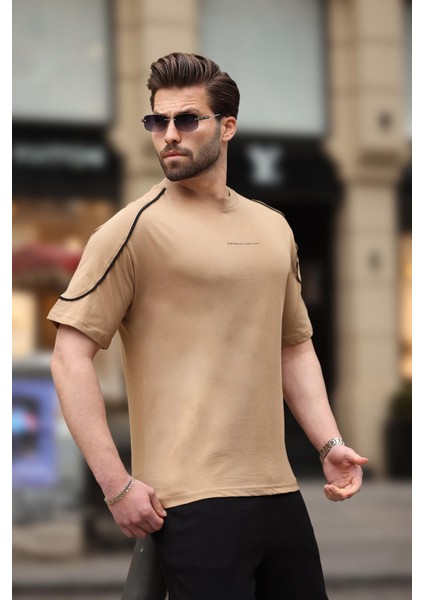 Kapuçino Bisiklet Yaka Basic Tişört E7132 modelleri