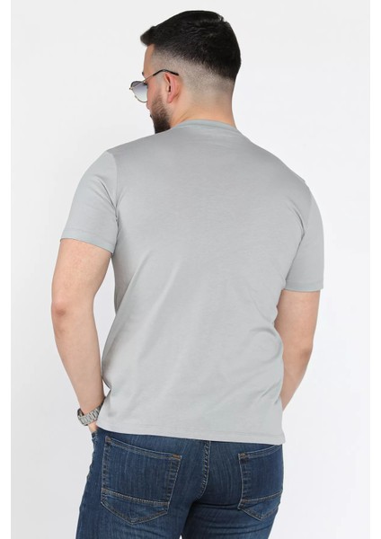 Erkek Bisiklet Yaka Baskılı Tişört P-00015990 modelleri