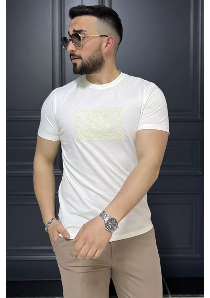 Erkek Bisiklet Yaka Baskılı Tişört P-00015990 fiyatları