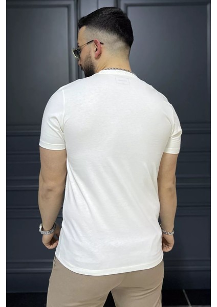 Erkek Bisiklet Yaka Baskılı Tişört P-00015990 fırsatları