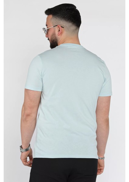 Erkek Bisiklet Yaka Baskılı Tişört P-00015990 modelleri