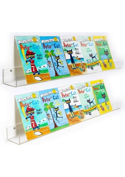 Pleksi Duvar Rafı Çok Kullanışlı Salon Mutfak Banyo Oda ( 2'li Paket / 50 cm x 10 cm )