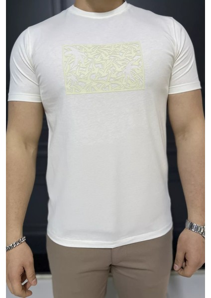 Erkek Bisiklet Yaka Baskılı Tişört P-00015990 modelleri