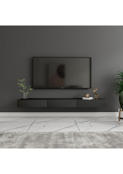 Avalon 3 Kapaklı Duvara Monte Tv Sehpası – 140 cm , Modern Minimal Tasarım, 4 Renk Seçeneği ile Şık ve Fonksiyonel Tv Ünitesi