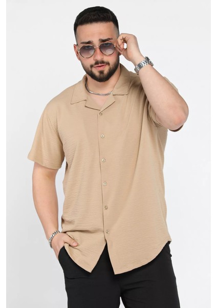 Kendinden Desenli Erkek Kısa Kol Gömlek P-00015995