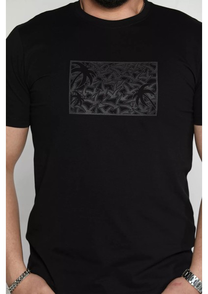 Erkek Bisiklet Yaka Baskılı Tişört P-00015990 fırsatları