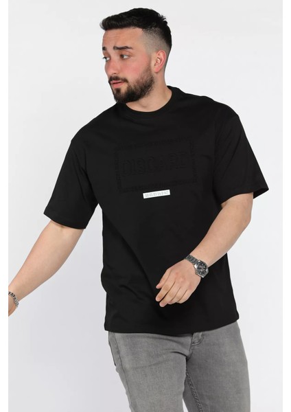 Erkek Yazı Baskılı Oversize Tişört P-00015996 fiyatları