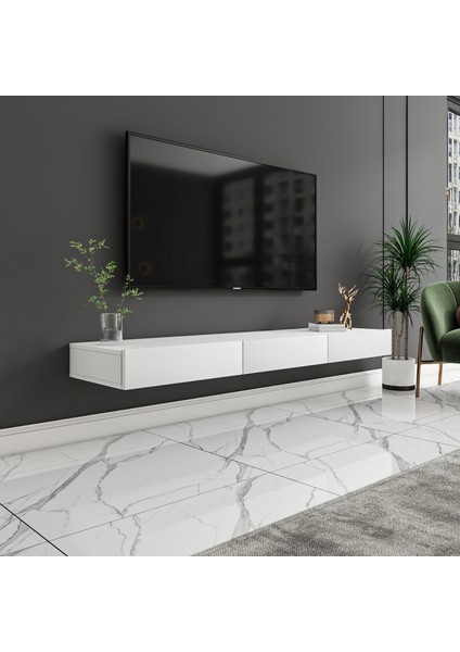 Avalon 3 Kapaklı Duvara Monte Tv Sehpası – 140 cm , Modern Minimal Tasarım, 4 Renk Seçeneği ile Şık ve Fonksiyonel Tv Ünitesi
