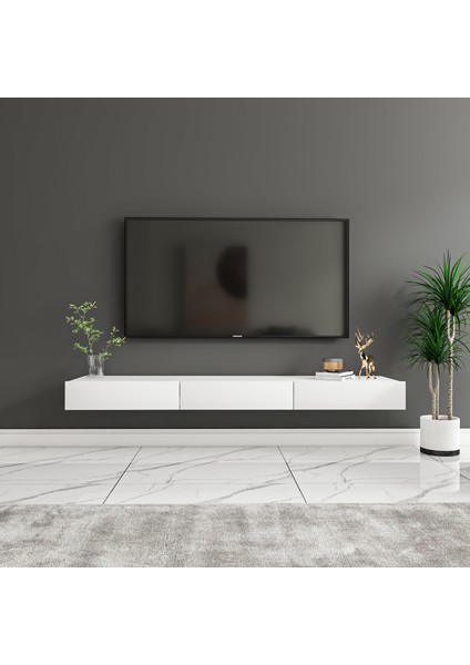 Avalon 3 Kapaklı Duvara Monte Tv Sehpası – 140 cm , Modern Minimal Tasarım, 4 Renk Seçeneği ile Şık ve Fonksiyonel Tv Ünitesi