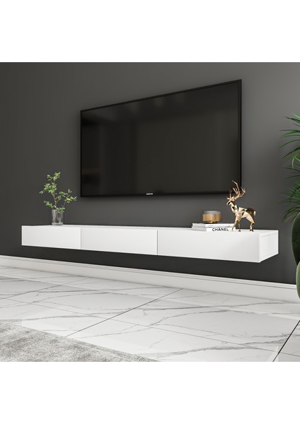 Avalon 3 Kapaklı Duvara Monte Tv Sehpası – 140 cm , Modern Minimal Tasarım, 4 Renk Seçeneği ile Şık ve Fonksiyonel Tv Ünitesi