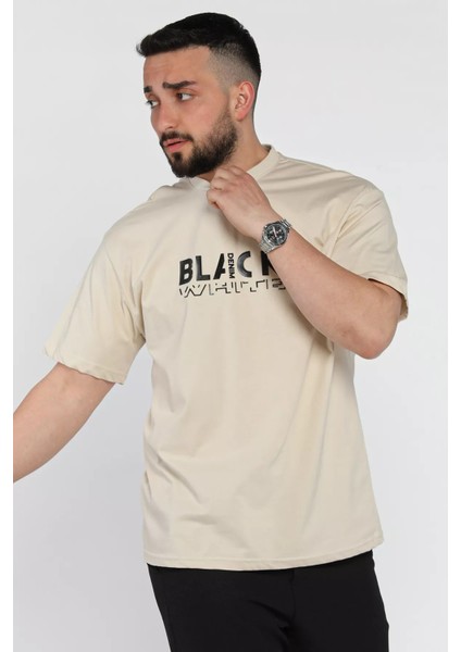 Yazı Baskılı Erkek Bisiklet Yaka Tişört P-00015994 fiyatları