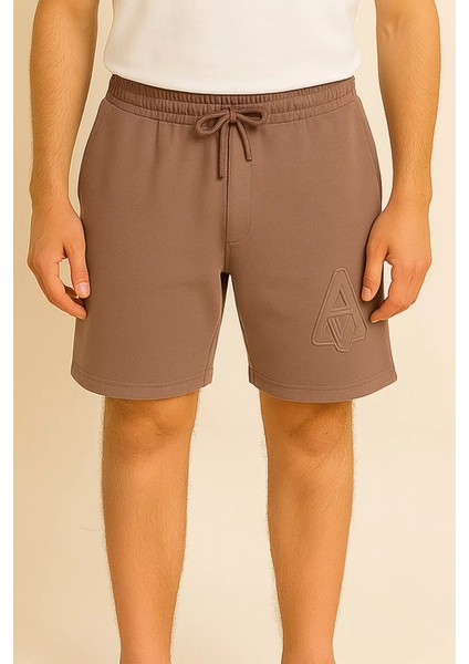 Bel Bağcıklı Nakışlı Erkek Şort P-00015999