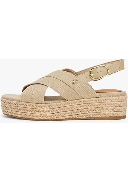 Denım Espadrılle Platform Sandal