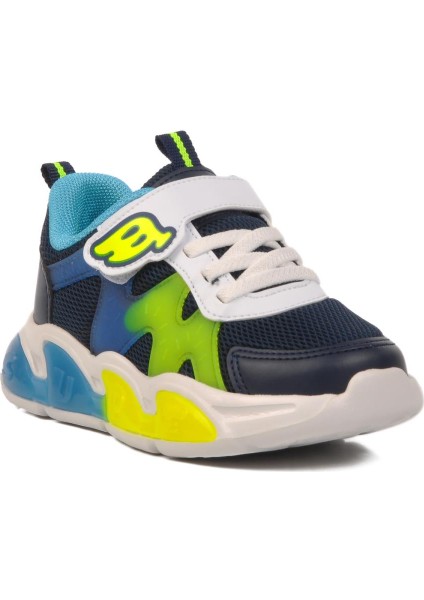 Lacivert Cırtlı Hafif Unisex Çocuk Spor Ayakkabı 1884 P