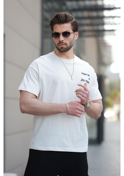 Beyaz Baskılı Basic Erkek Tişört E7150 fiyatları