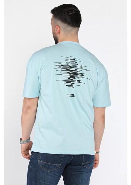 Oversize Baskılı Bisiklet Yaka Erkek Tişört P-00015998 modelleri