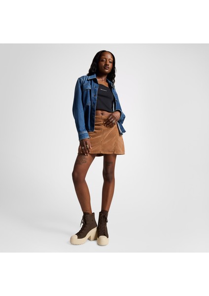 Chuck 70 De Luxe Heel Unisex Kahverengi Deri Platform Sneaker.289 indirimleri