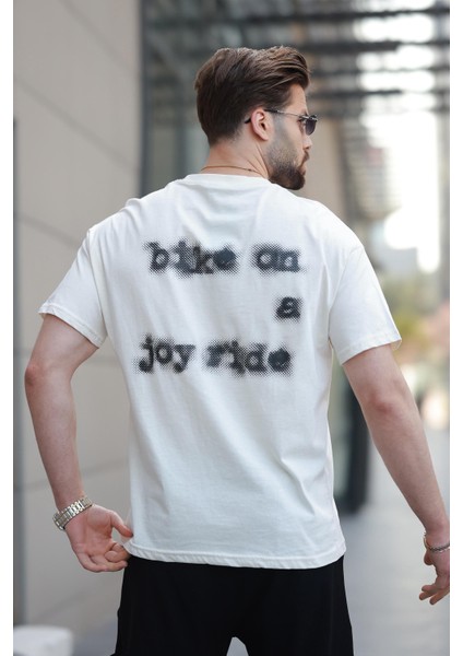 Beyaz Baskılı Basic Erkek Tişört E7150 modelleri