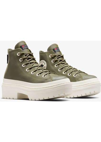 Chuck Taylor All Star Lugged Heel Kadın Yeşil Deri Platform Bot.306 fiyatları