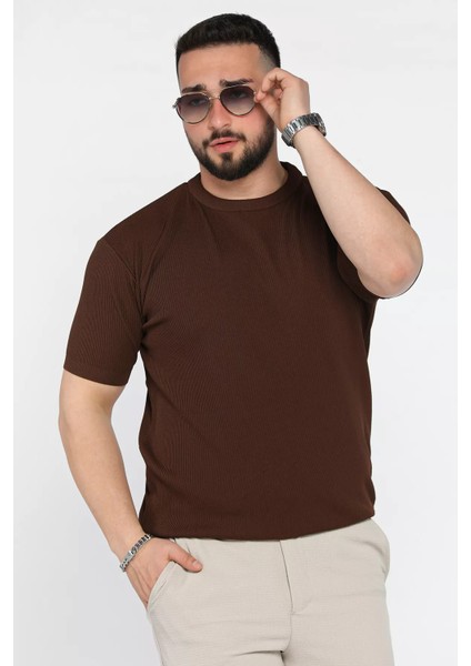 Erkek Bisiklet Yaka Fitilli Tişört P-00016109