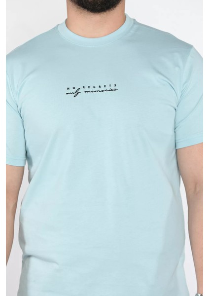 Erkek Silikon Kabartma Yazı Baskılı Bisiklet Yaka Tişört P-00015047 fırsatları