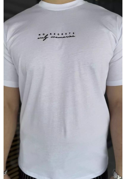 Erkek Silikon Kabartma Yazı Baskılı Bisiklet Yaka Tişört P-00015047 modelleri