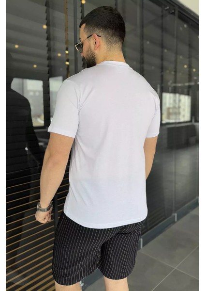 Erkek Silikon Kabartma Yazı Baskılı Bisiklet Yaka Tişört P-00015047 fırsatları