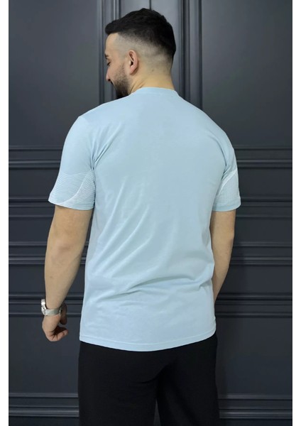 Erkek Bisiklet Yaka Baskılı Tişört P-00015836 modelleri