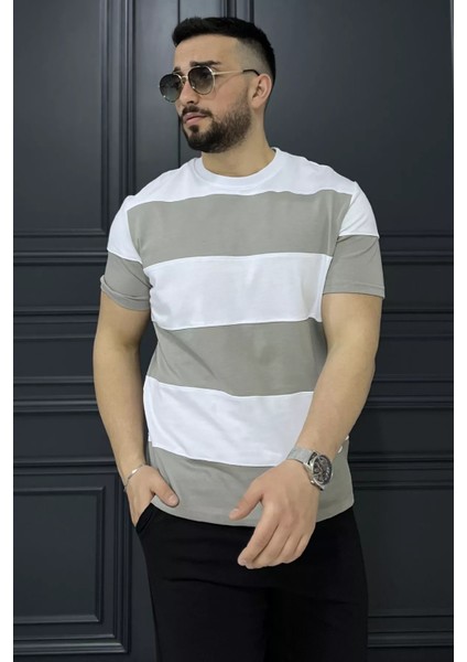 Bisiklet Yaka Parçalı Erkek Tişört P-00015843 fiyatları