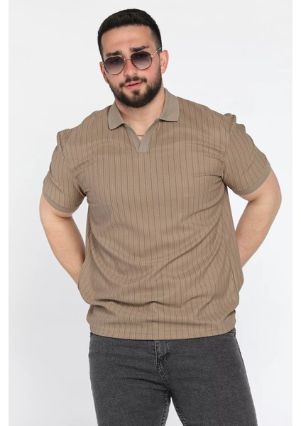 Polo Yaka Jakarlı Erkek Tişört P-00015844